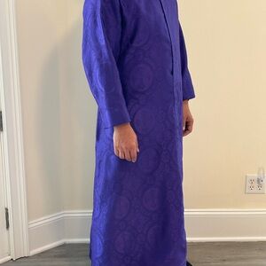 Clergy Robe Cassik, Deep Purple, Silk Lined With Ornamental Robe Pattern